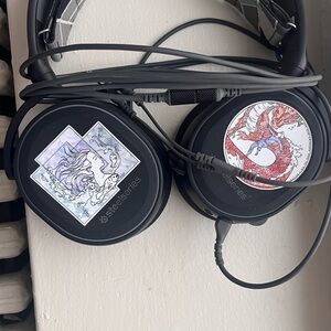 Black Over-Ear Headphones with Custom Art